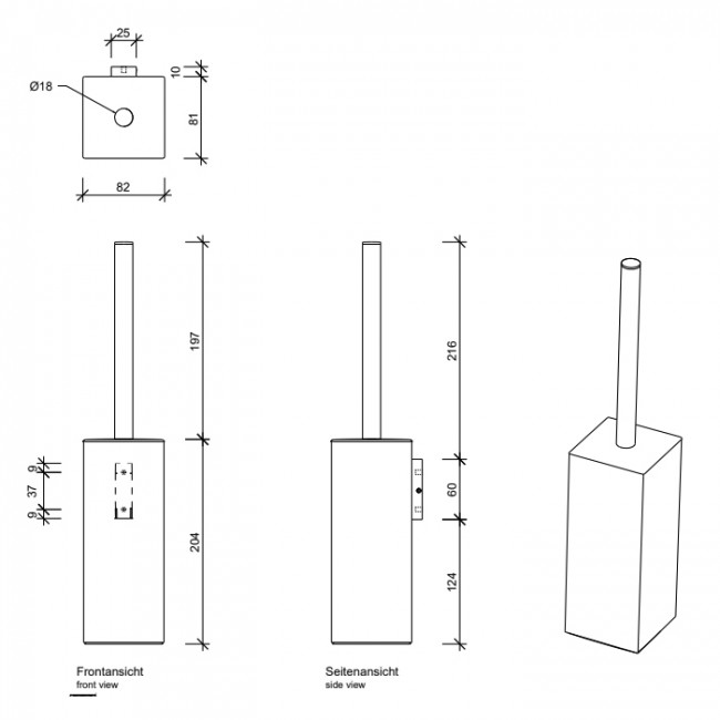 Decor Walther Contract Ершик подвесной, цвет: черный матовый Decor Walther Contract Ершик подвесной, цвет: черный матовый