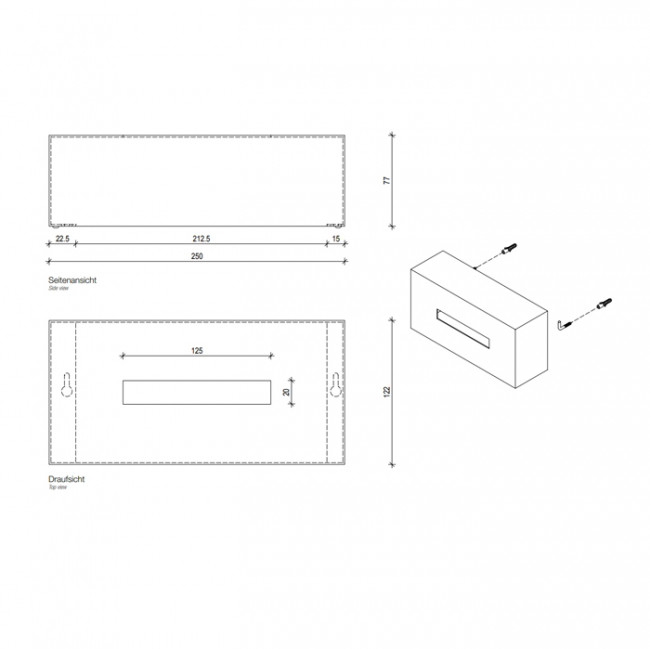 Decor Walther Classic KB 82 Диспенсер для салфеток 12x25x7.5см, настольный, цвет: хром