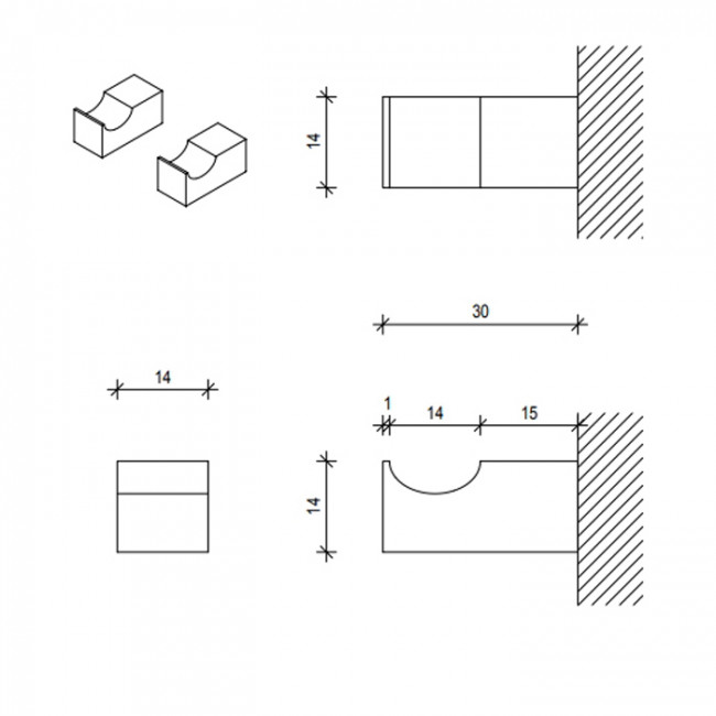 Decor Walther Corner HAK1 Набор крючков 2 шт., подвесной, цвет: хром