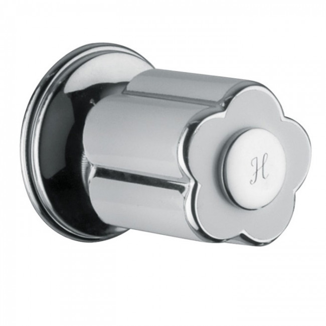 Bongio Fleur Blanc Запорный вентиль 3/4, цвет: хром/белый фарфор(