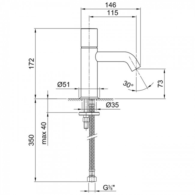 Fantini Nostromo Смеситель для раковины, 1 отверстие, цвет: нержавеющая сталь 50 93 E904WF Fantini Nostromo Смеситель для раковины, 1 отверстие, цвет: нержавеющая сталь 50 93 E904WF