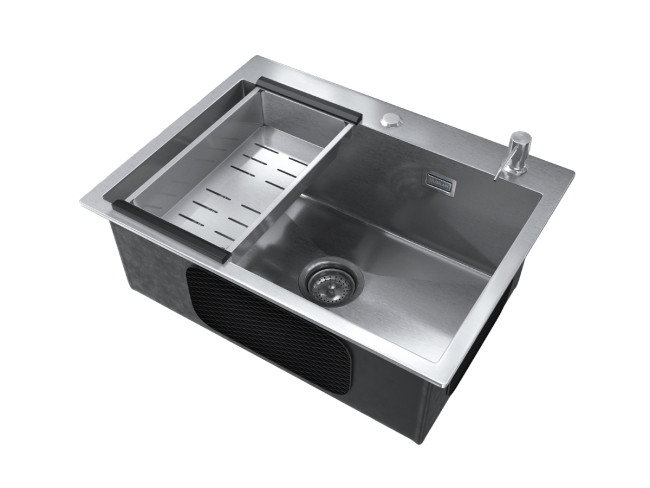 Мойка ULGRAN STEEL 600 Х 450, цвет «брашированная сталь» (US 600-001)