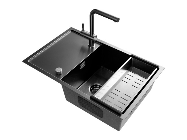 Смеситель ULGRAN Steel 022-002, цвет "черная брашированная сталь" (US-022-002)