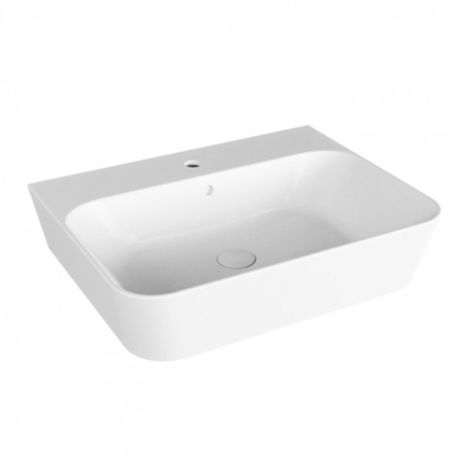 Azzurra Build Раковина 65х50х16 см, 1 отв., подвесная/накладная, цвет: белый