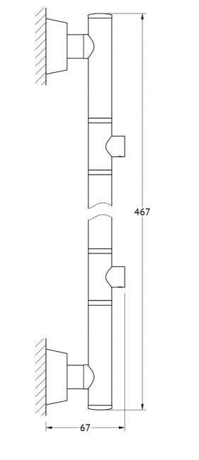 Штанга для 2-х аксессуаров 47 см FBS Vizovice VIZ 077
