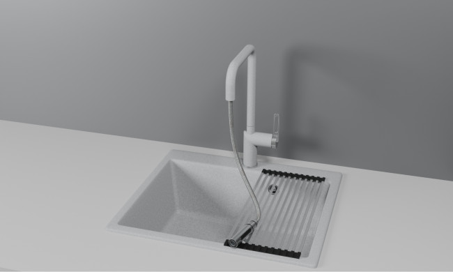 Смеситель для кухни GRANULA с выдвижным изливом (8173, БАЗАЛЬТ)