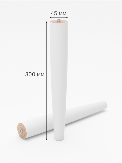 Опора мебельная, 2 шт, массив березы, 30 см, белый, Optima Home, IDDIS, OPH30W1i96