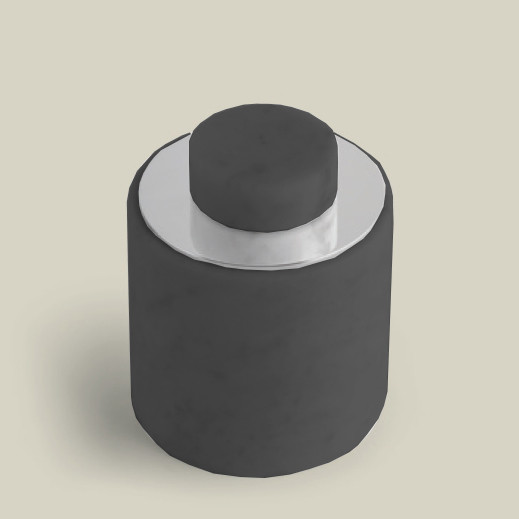 Bertocci Carrarino Контейнер с крышкой, цвет: черный мрамор/хром