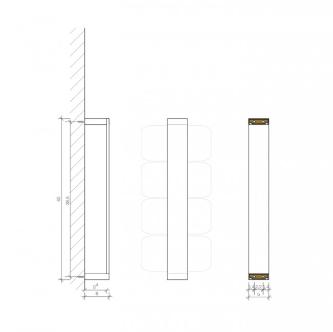 Decor Walther Brick HTE41 Полотенцедержатель 40см, вертикальный, подвесной, цвет: хром