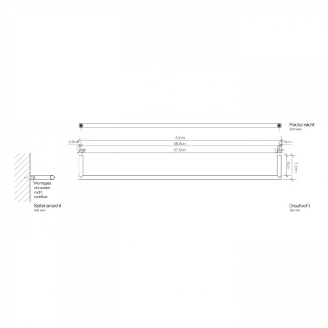 Decor Walther Mikado HTE60 Полотенцедержатель 60см, подвесной, цвет: хром Decor Walther Mikado HTE60 Полотенцедержатель 60см, подвесной, цвет: хром
