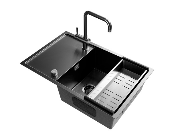 Смеситель ULGRAN Steel 023-002, цвет "черная брашированная сталь" (US-023-002)