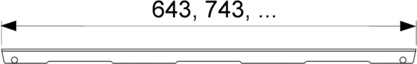 TECE Решетка "drops" , 700 мм ,нержавеющая сталь,полированная 600730