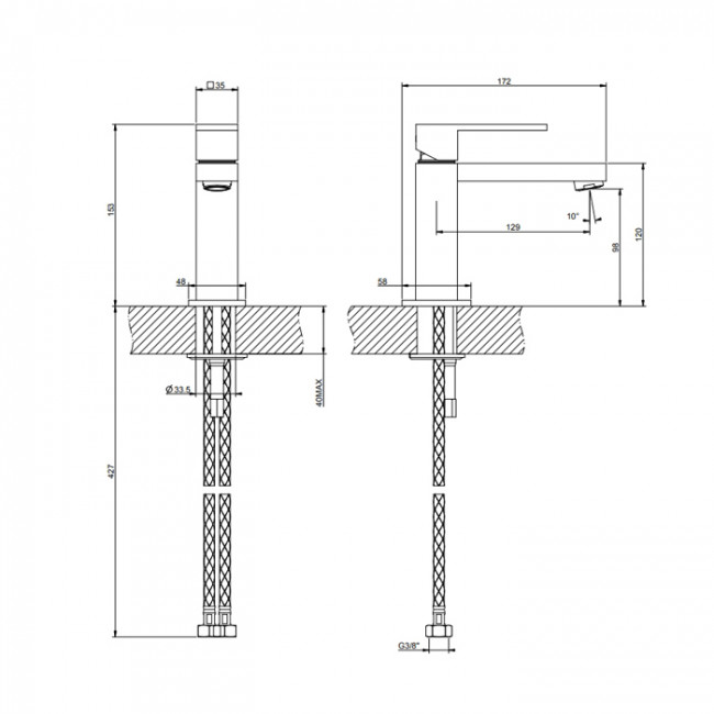 Gessi Rettangolo Смеситель для раковины на 1 отверстие, без донного клапана, цвет: Black XL Gessi Rettangolo Смеситель для раковины на 1 отверстие, без донного клапана, цвет: Black XL