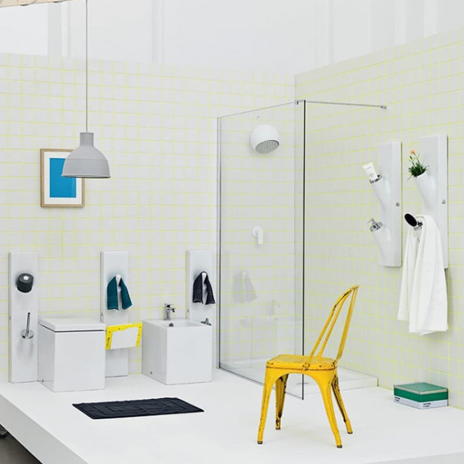 Artceram Sotto Up Панель для аксессуаров с держателем туалетной бумаги, керамическая, подвесная, цвет: белый Artceram Sotto Up Панель для аксессуаров с держателем туалетной бумаги, керамическая, подвесная, цвет: белый