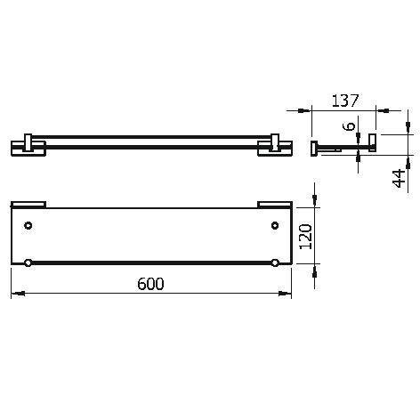 Полка стеклянная 60 см Langberger Alster 10951A