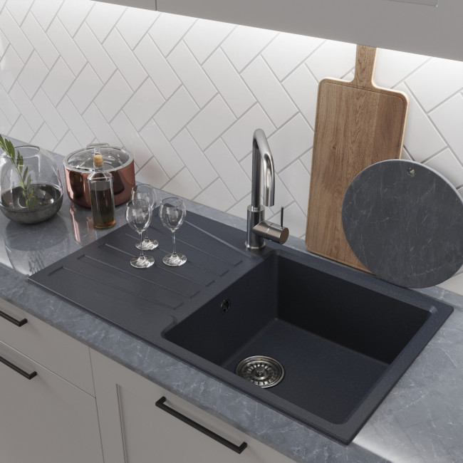 Мойка MIXLINE ML-GM20 с крылом антрацит (343) 830*480*190мм NEW (552007) Мойка MIXLINE ML-GM20 с крылом антрацит (343) 830*480*190мм NEW (552007)