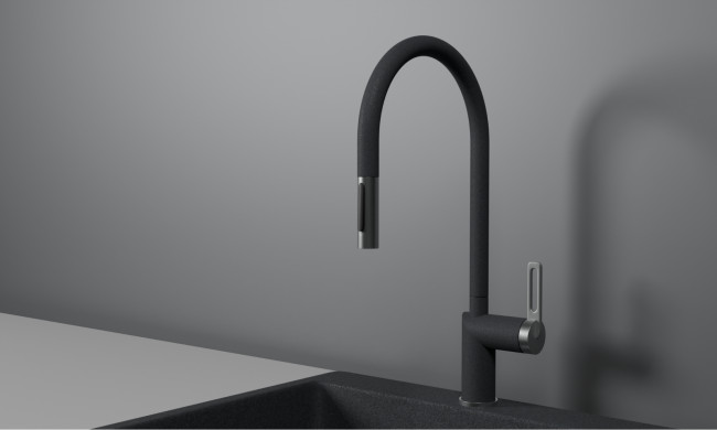 Смеситель для кухни GRANULA с выдвижным изливом (8172, ГРАФИТ)