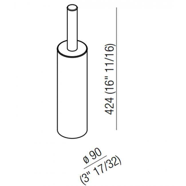 Agape Dot line Ёршик для туалета, напольный, цвет: черный/натуральный дуб