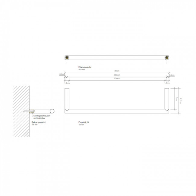 Decor Walther Mikado HTE30 Полотенцедержатель 30см, подвесной, цвет: хром