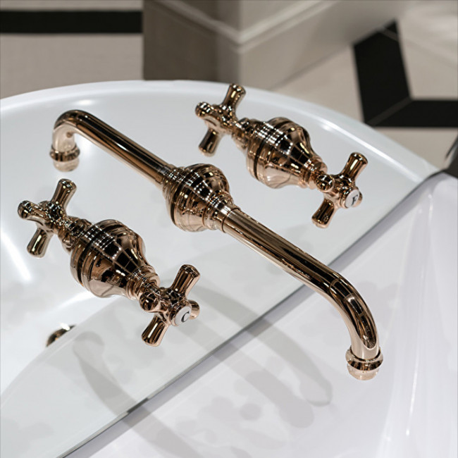 Devon&Devon Kalos Смеситель Austin настенный, 3 отв., цвет: светлое золото Devon&Devon Kalos Смеситель Austin настенный, 3 отв., цвет: светлое золото