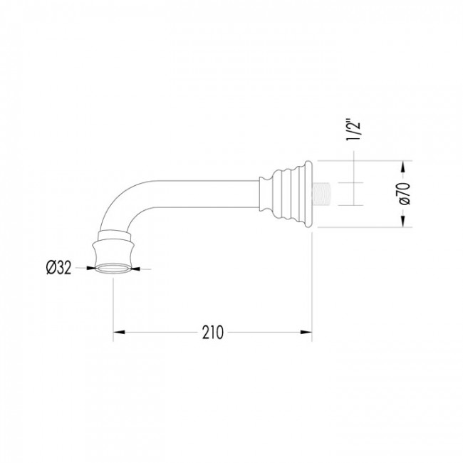 Devon&Devon Heritage Излив для ванны, цвет: хром