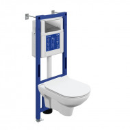 Комплект CERSANIT CITY DPL EO slim инсталляция AQUA 40 SMART M кнопка ESTETICA пластик хром глянцевый (69331)