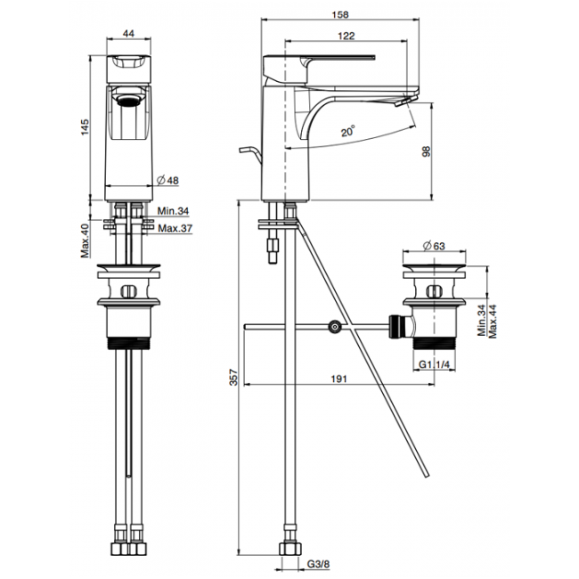 Carlo Frattini Mast Смеситель на раковину, цвет: хром