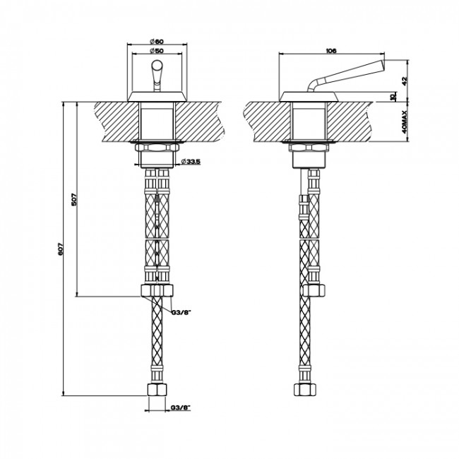 Gessi Cono Рычаг удаленного управления, цвет: хром