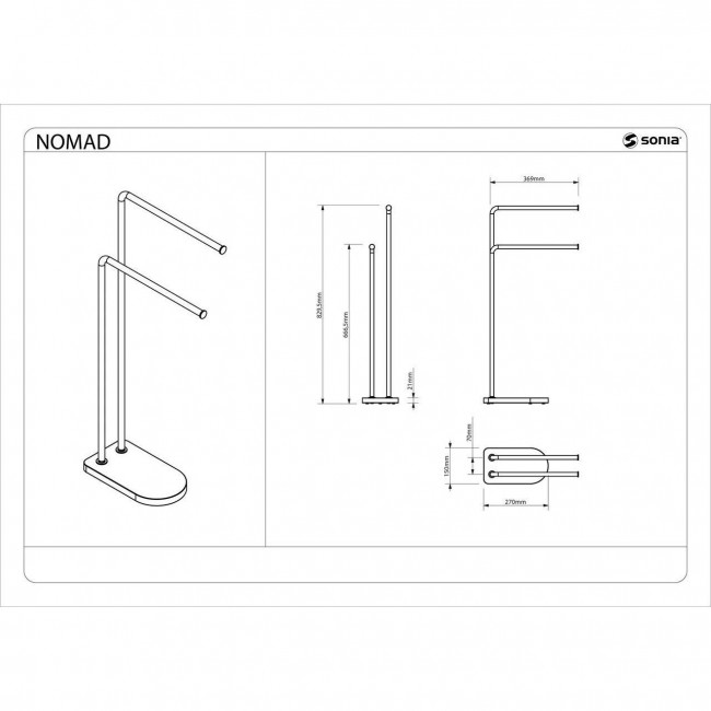 Стойка двойная для полотенец Sonia Nomad 176274 Стойка двойная для полотенец Sonia Nomad 176274