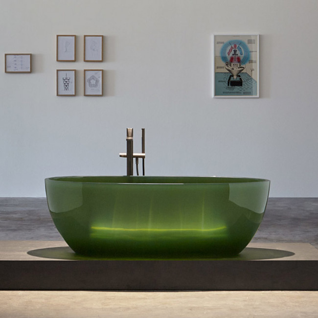 Antonio Lupi Reflex Ванна отдельностоящая, овальная, 167х86х53см, Cristalmood, цвет: Bottiglia Antonio Lupi Reflex Ванна отдельностоящая, овальная, 167х86х53см, Cristalmood, цвет: Bottiglia