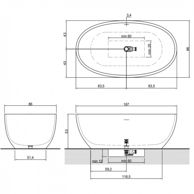 Antonio Lupi Reflex Ванна отдельностоящая, овальная, 167х86х53см, Cristalmood, цвет: Bottiglia Antonio Lupi Reflex Ванна отдельностоящая, овальная, 167х86х53см, Cristalmood, цвет: Bottiglia