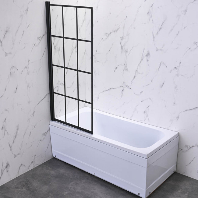 Шторка на ванну Veconi PL77L-80-01-C6 800x1500, черный, прозрачное Шторка на ванну Veconi PL77L-80-01-C6 800x1500, черный, прозрачное