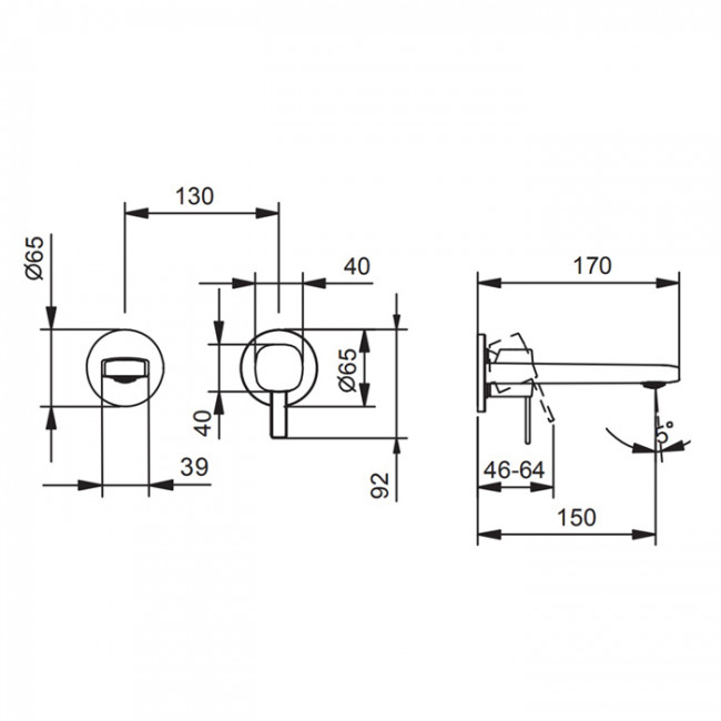 Fantini Lame Смеситель для раковины, встраиваемый, цвет: хром 24 02 M109B