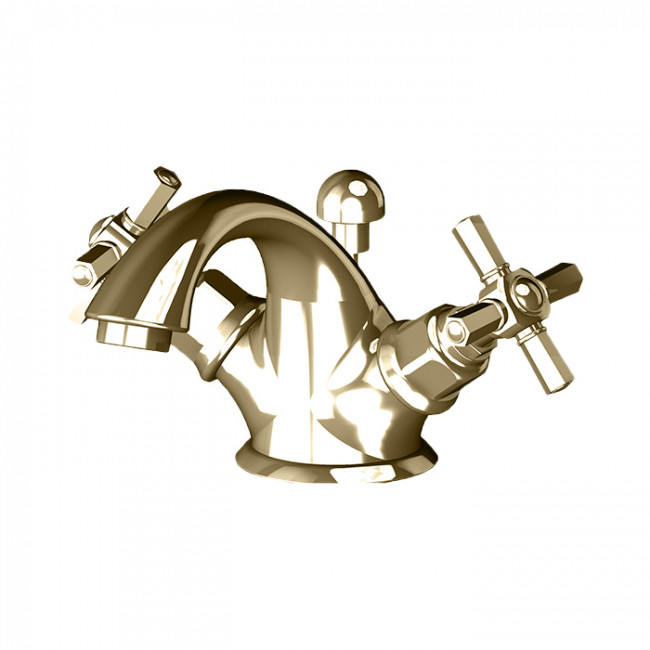 Gattoni TRD Смеситель для раковины, 1 отв., ручки Paris, цвет: золото 24К TR310/18D0