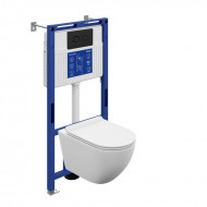 Комплект CERSANIT BRASKO VORTEX DPL EO slim инсталляция AQUA 50 PRIME P кнопка ACCENTO CIRCLE пластик черный матовый (69478)