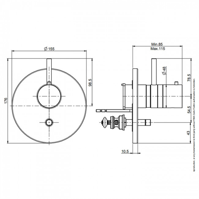 Carlo Frattini Fimatherm Смеситель для душа, встраиваемый, на два источника, без внутр. части, цвет: хром Carlo Frattini Fimatherm Смеситель для душа, встраиваемый, на два источника, без внутр. части, цвет: хром
