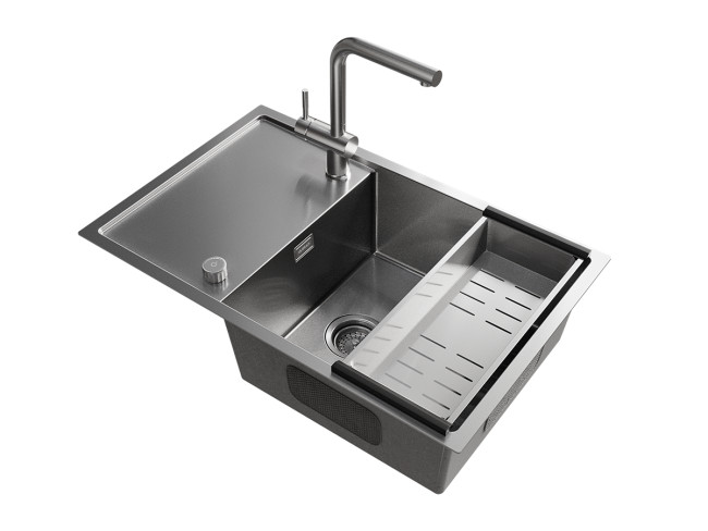 Смеситель ULGRAN Steel 022-001, цвет "брашированная сталь" (US-022-001)