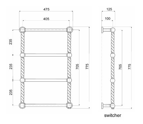 Полотенцесушитель водяной Migliore Edera ML.EDR-HY.200