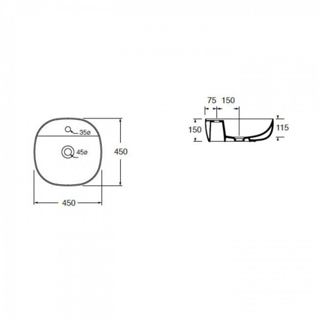 AZZURRA ELEGANCE SOFT Раковина 45х45х115 см, 1 отв., цвет: белый AZZURRA ELEGANCE SOFT Раковина 45х45х115 см, 1 отв., цвет: белый