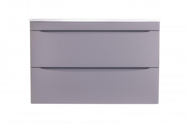 Style Line Тумба с раковиной подвесная "Бергамо мини 80" (2 ящ.) Люкс антискрейтч черный, PLUS