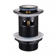 Донный клапан для раковины Raglo c переливом (клик-клак), латунь, черный (R600.05.06) Донный клапан для раковины Raglo c переливом (клик-клак), латунь, черный (R600.05.06)