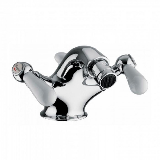 Смеситель для биде Bongio Oxford Lux, цвет: хром/белый фарфор 19522CR0L