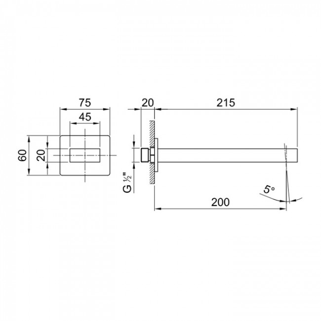 Fantini Mint Излив для ванны, настенный, цвет: хром