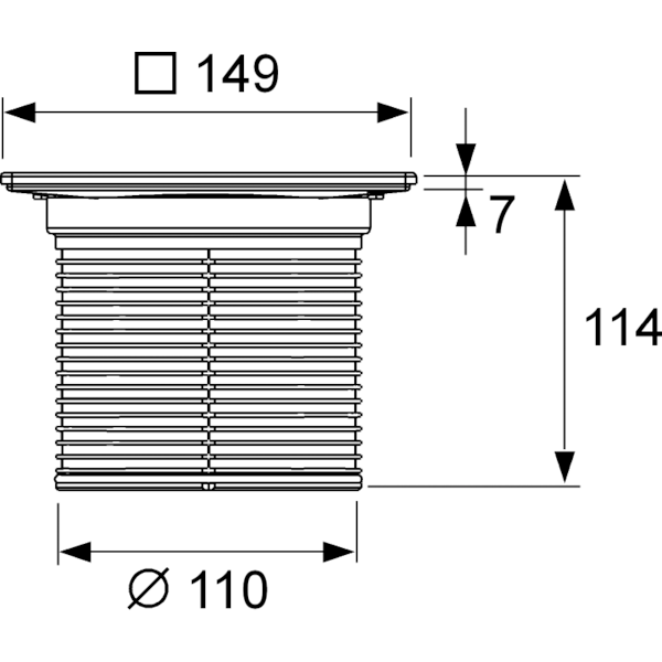 TECEdrainpoint S Базовая решетка 150х150 мм с фиксаторами, с монтажным элементом, сталь 3660010