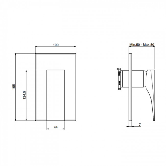 Carlo Frattini Zeta Смеситель для душа, встраиваемый, без внутр. части, цвет: хром F3969X1CR