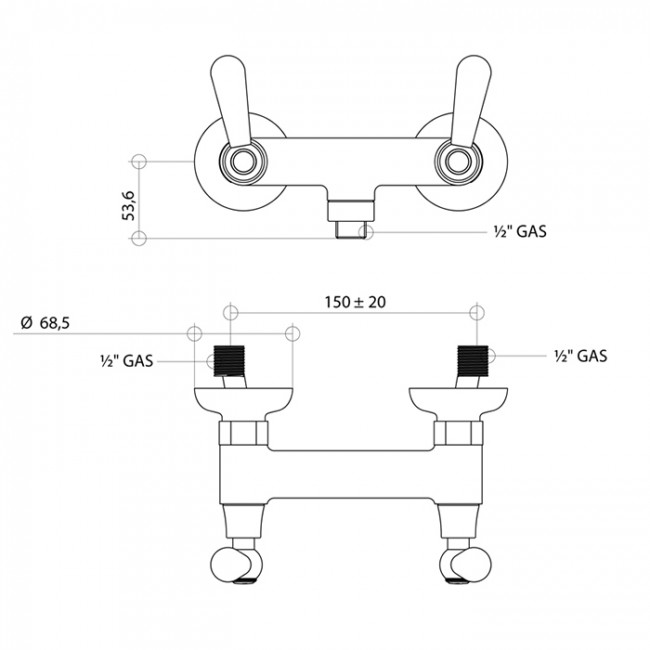 Смеситель для душа Bongio Oxford Lux, цвет: хром/белый фарфор 19523CR0L