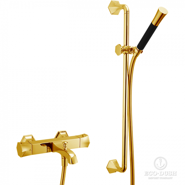 CISAL Cherie Термостатический смеситель для ванны, с душевым комплектом, цвет: золото
