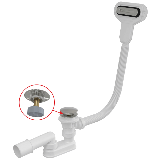 Alcaplast A516CKM Сифон для ванны CLICK/CLACK с плоским переливом, хром A516CKM-120 Alcaplast A516CKM Сифон для ванны CLICK/CLACK с плоским переливом, хром A516CKM-120