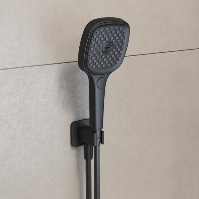 Выход для душа с держателем, латунь, черный матовый, Slide, IDDIS, (SLI60BBi62) Выход для душа с держателем, латунь, черный матовый, Slide, IDDIS, (SLI60BBi62)