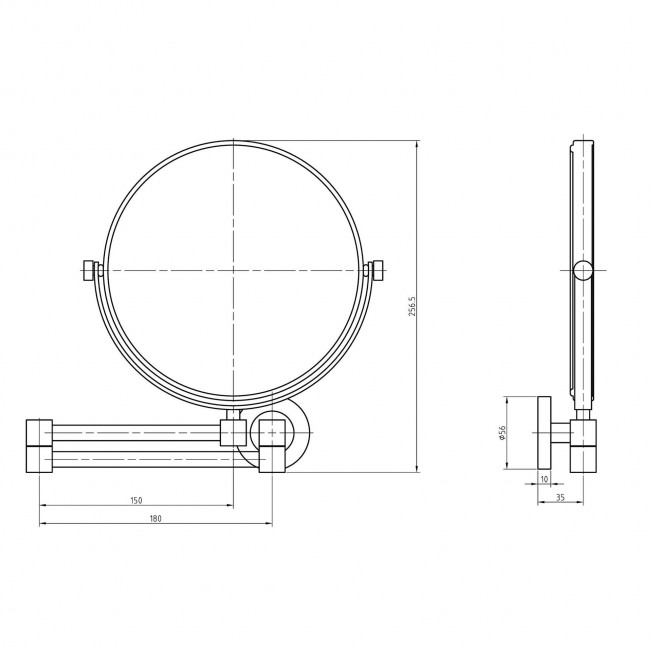 Зеркало настенное поворотное Langberger Black Burano 70485